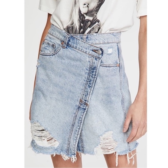 We the Free THE PARKER DENIM SKIRT size - Picture 2 of 7